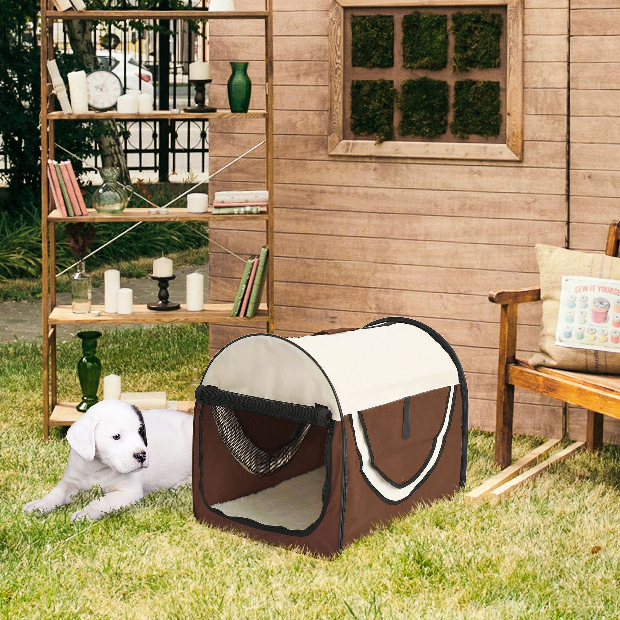 Sac de transport chien chat Oxford pour voyage pliable respirant 46x36x41cm multicolore - ComfortXL Outdoor Living - Image 4