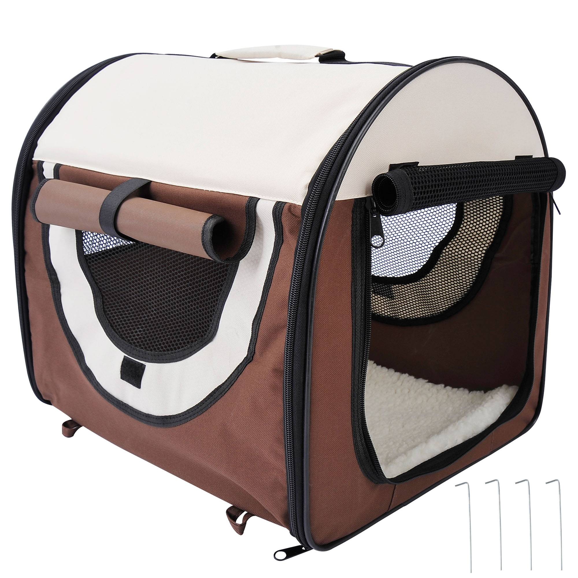 Sac de transport chien chat Oxford pour voyage pliable respirant 46x36x41cm multicolore - ComfortXL Outdoor Living - Image 1