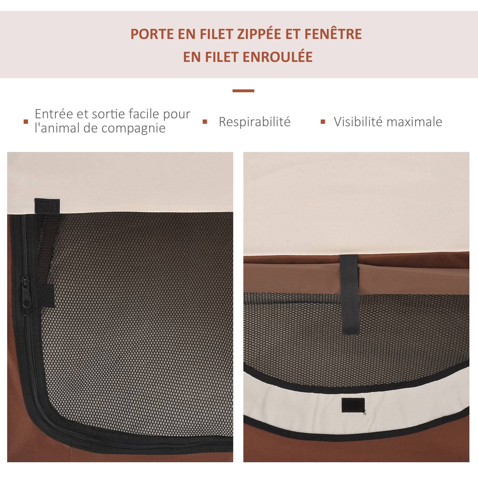 Sac de transport chien chat Oxford pour voyage pliable respirant 46x36x41cm multicolore - ComfortXL Outdoor Living - Image 7