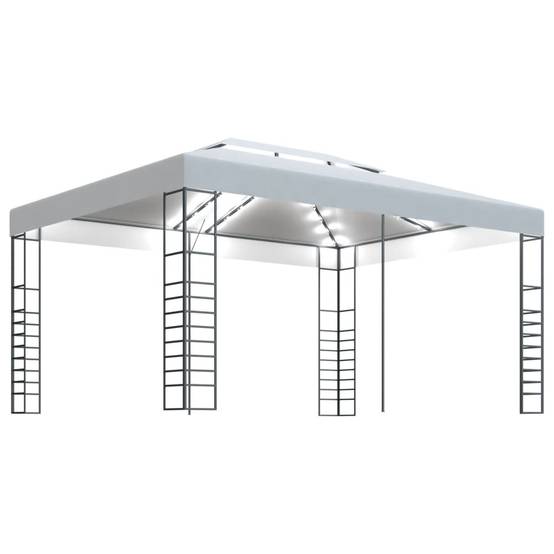 ComfortXL - Tonnelle Rectangulaire Acier avec Guirlande LED Solaire pour Réception Jardin Blanc 4x3 m – ComfortXL Outdoor Living - Image 2