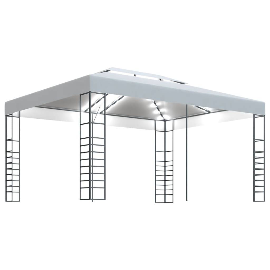 ComfortXL - Tonnelle Rectangulaire Acier avec Guirlande LED Solaire pour Réception Jardin Blanc 4x3 m – ComfortXL Outdoor Living - Image 2