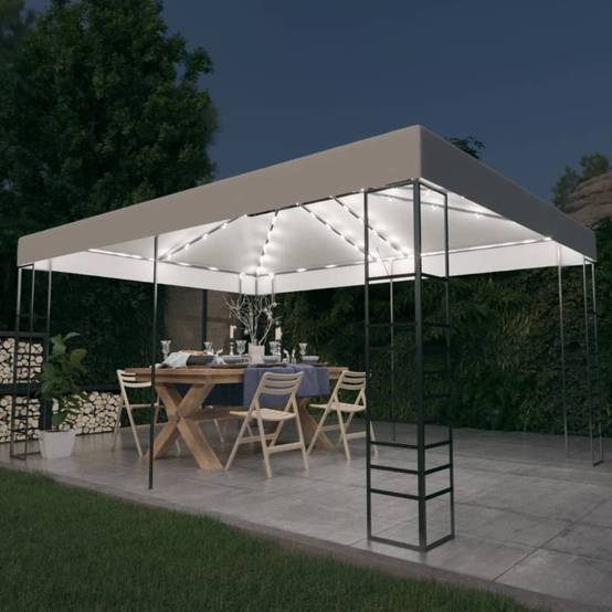 ComfortXL - Tonnelle Rectangulaire Acier avec Guirlande LED Solaire pour Réception Jardin Blanc 4x3 m – ComfortXL Outdoor Living - Image 1