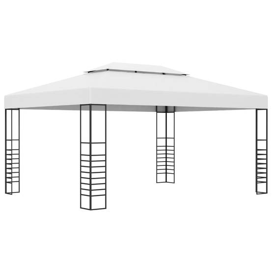 ComfortXL - Tonnelle Rectangulaire Acier avec Guirlande LED Solaire pour Réception Jardin Blanc 4x3 m – ComfortXL Outdoor Living - Image 3