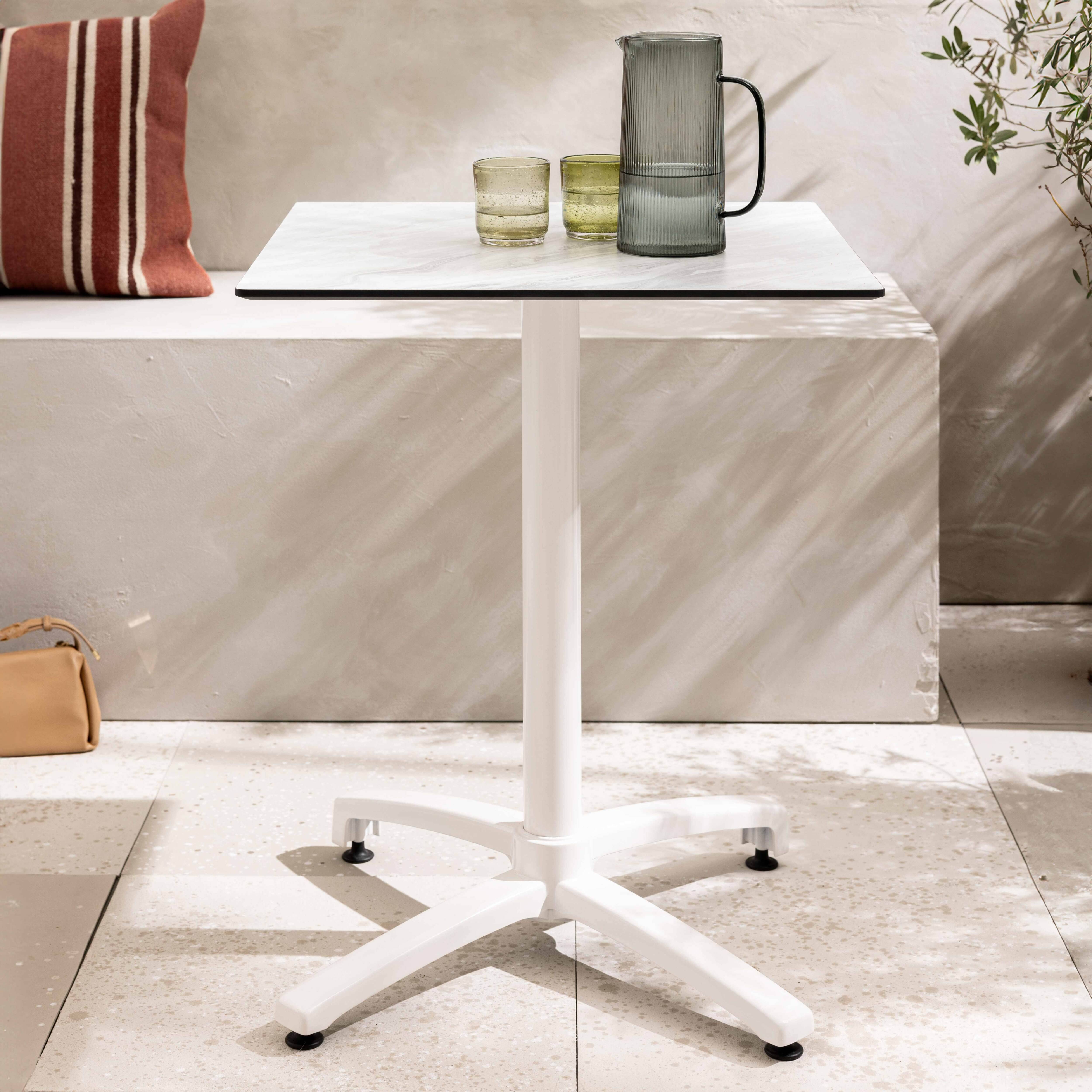 Oviala - Table de terrasse 60 x 60 cm inclinable stratifié marbre  Opéra - Oviala - Imagen 2