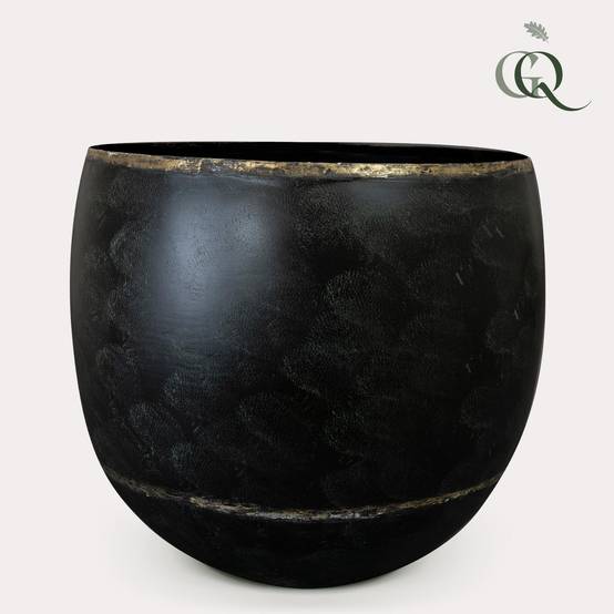 Pot Belia noir vintage L - H28 W33 cm- La Green Touch - Image 1