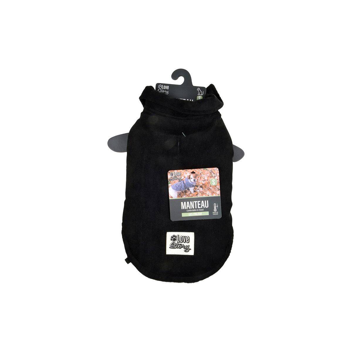 Love Story - Manteau Pour Chien "Velours Côtelé" 30cm Noir - Image 9