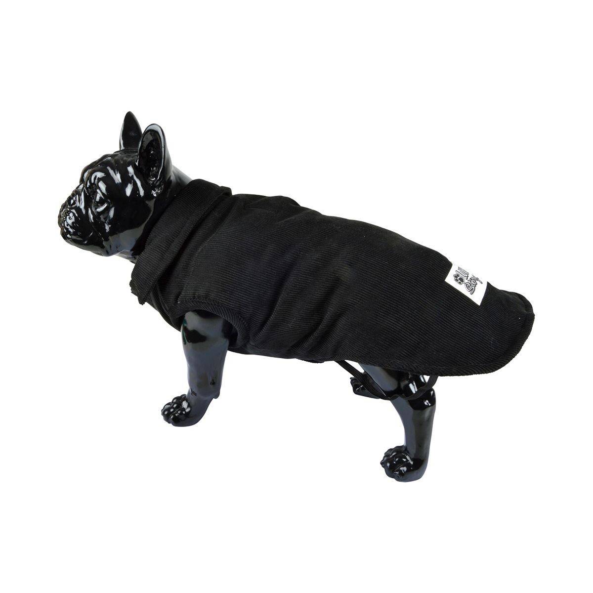 Love Story - Manteau Pour Chien "Velours Côtelé" 30cm Noir - Image 8