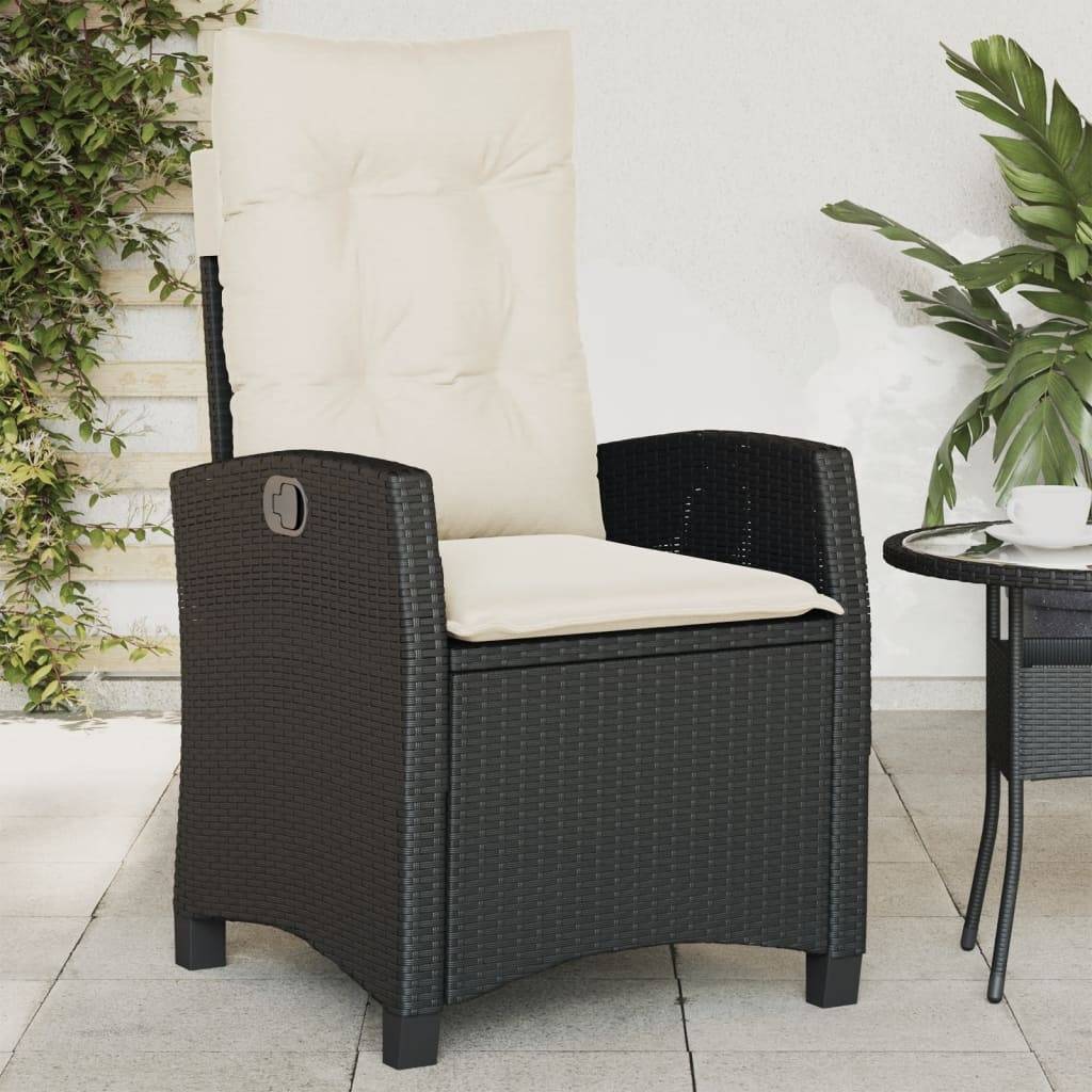 Fauteuils de Jardin Relax Résine Tressée Dossier Inclinable pour Balcon Lot de 2 Noir – ComfortXL Outdoor Living - Image 3