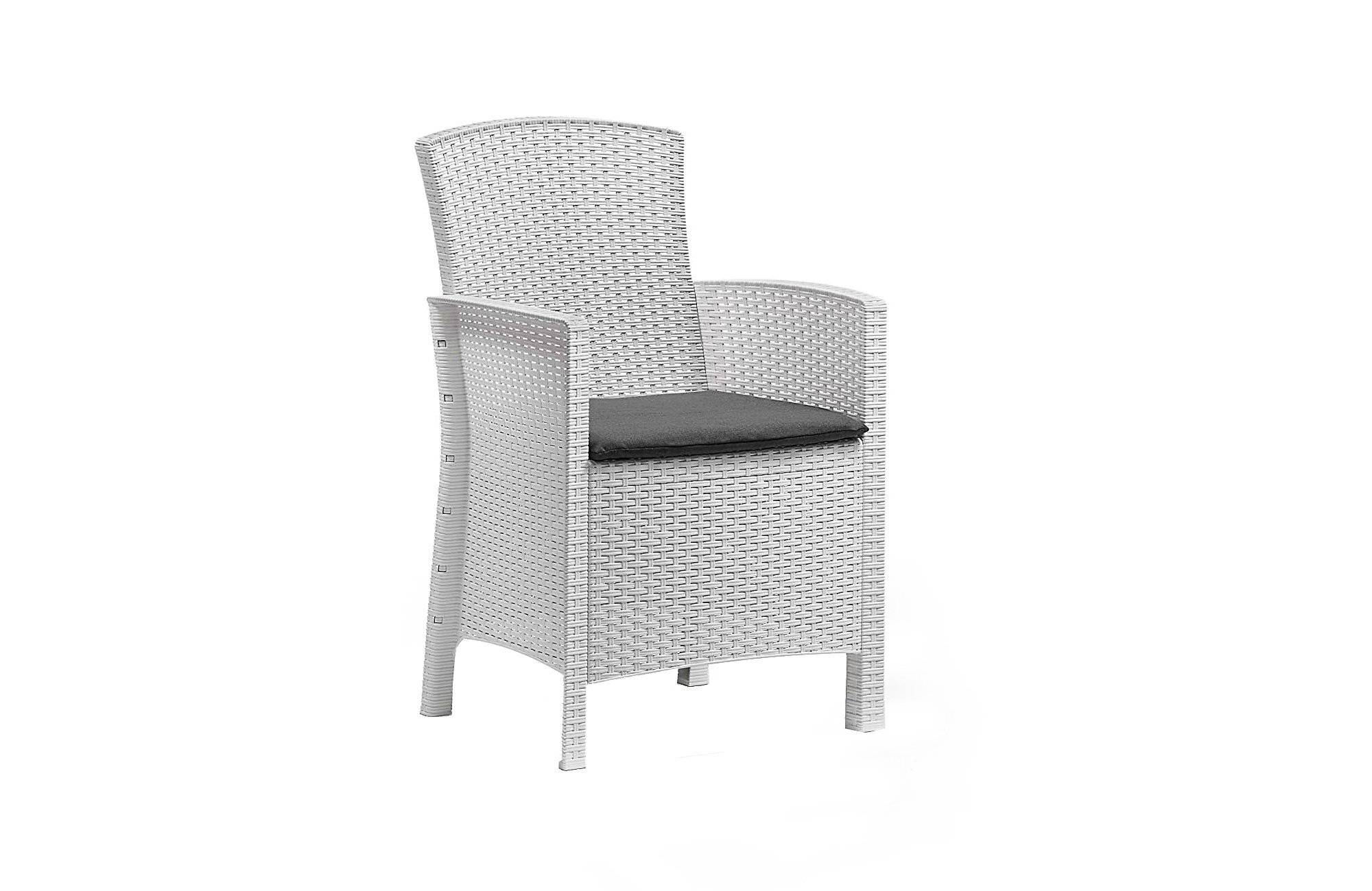Dmora - Ensemble de salon d'extérieur Dmorat, Salon de jardin avec coussins, Salon d'intérieur effet rotin, 100% Made in Italy, Blanc - Dmora - Imagen 5