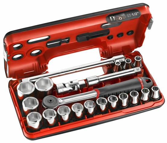 Coffret douilles 1/2'' 6 pans métriques - 21 pièces - FACOM - S.161DBOX1PB - Image 1