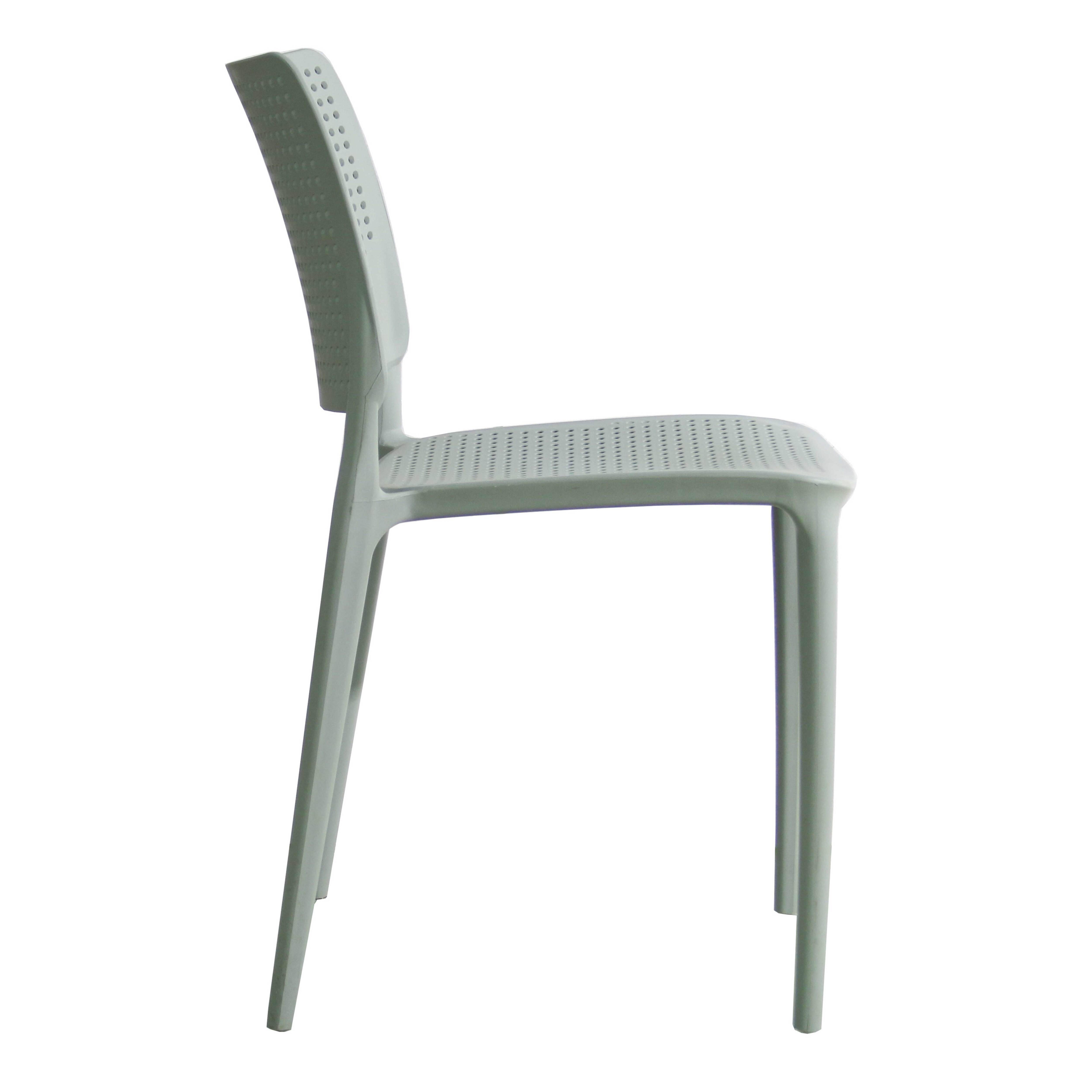 Oviala - Chaise de terrasse ajourée en plastique vert sauge Riga - Oviala - Imagen 3