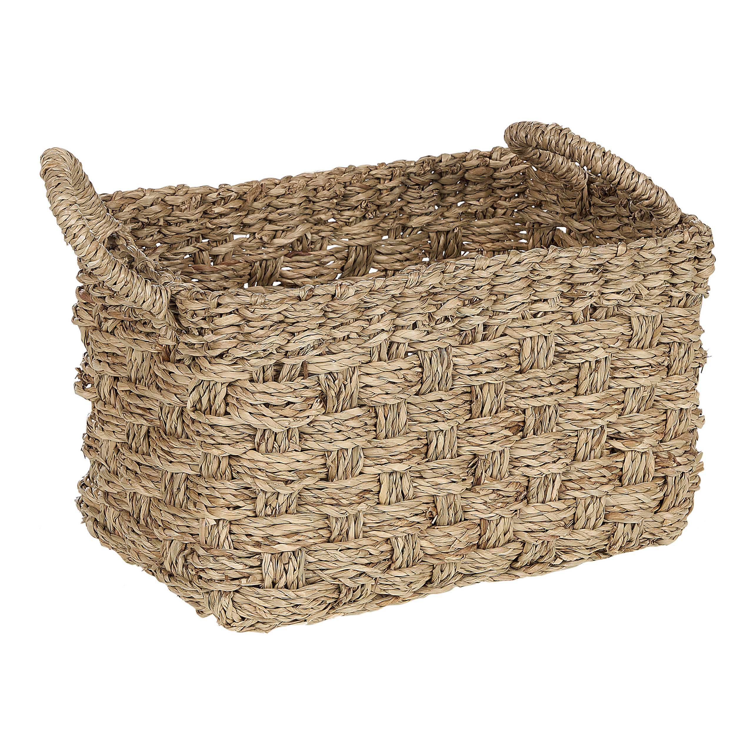 Beliani - Lot de 3 Paniers en Herbes Marines et Métal Ton Naturel 14/16/18 x 14/17/20 cm Fait Main avec Poignées de Style Boho Moderne - Imagen 5