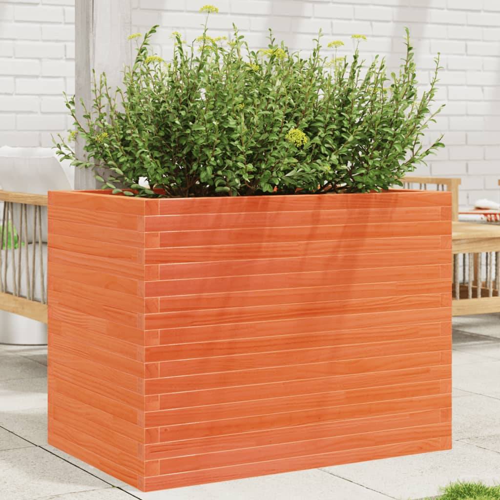 Jardinière | Pot de fleurs | Cache-pot | Bac à fleurs cire marron 90x60x68,5 cm bois de pin massif - Image 2