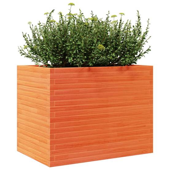 Jardinière | Pot de fleurs | Cache-pot | Bac à fleurs cire marron 90x60x68,5 cm bois de pin massif - Image 4