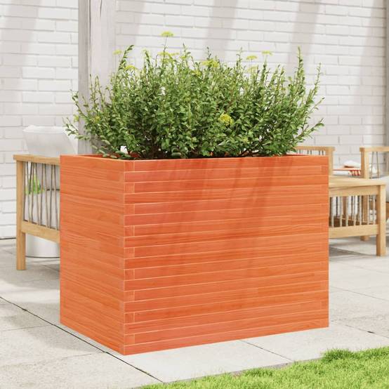 Jardinière | Pot de fleurs | Cache-pot | Bac à fleurs cire marron 90x60x68,5 cm bois de pin massif - Image 3