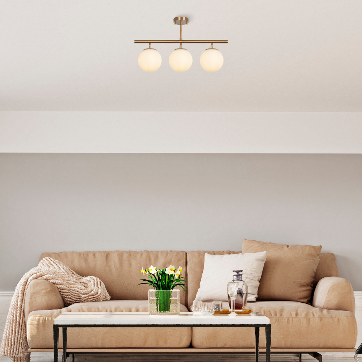 Concept Usine - Plafonnier vintage - 3 lampes AMBRE - Image 3