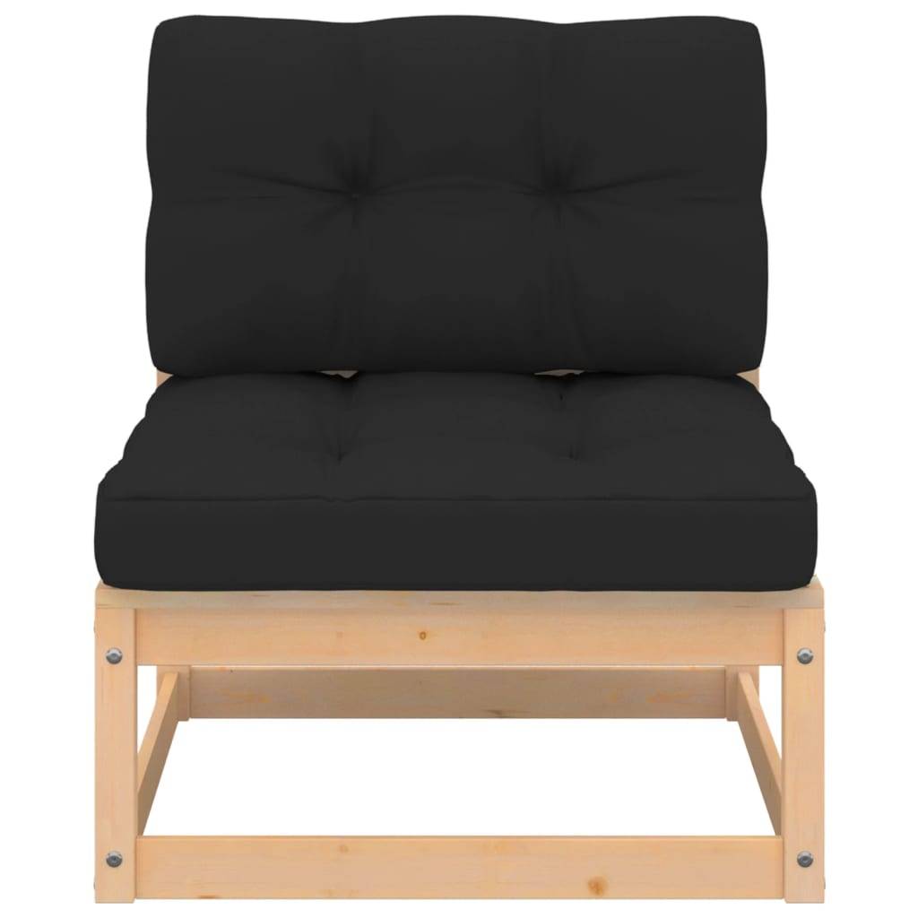 Helloshop26 - Salon de jardin meuble d'extérieur ensemble de mobilier 6 pièces avec coussins bois de pin massif - Imagen 5