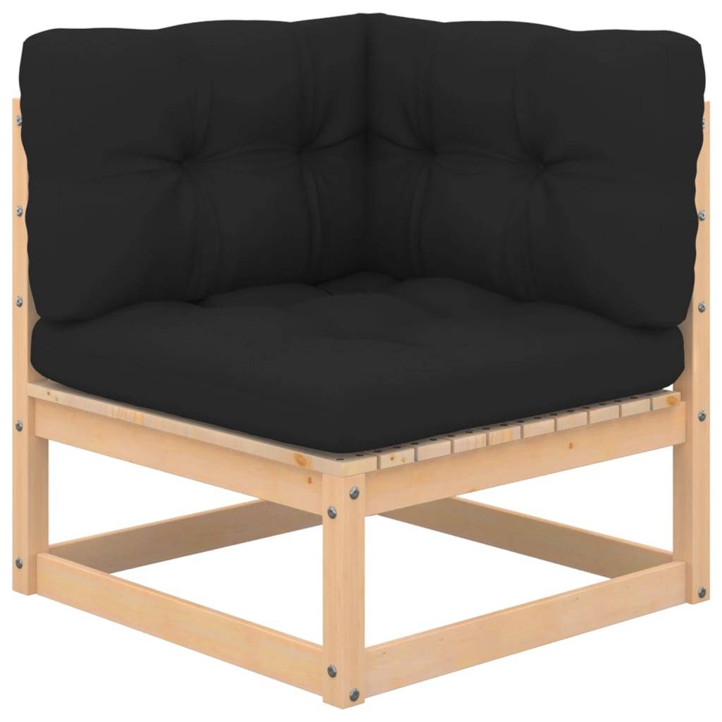 Helloshop26 - Salon de jardin meuble d'extérieur ensemble de mobilier 6 pièces avec coussins bois de pin massif - Imagen 2