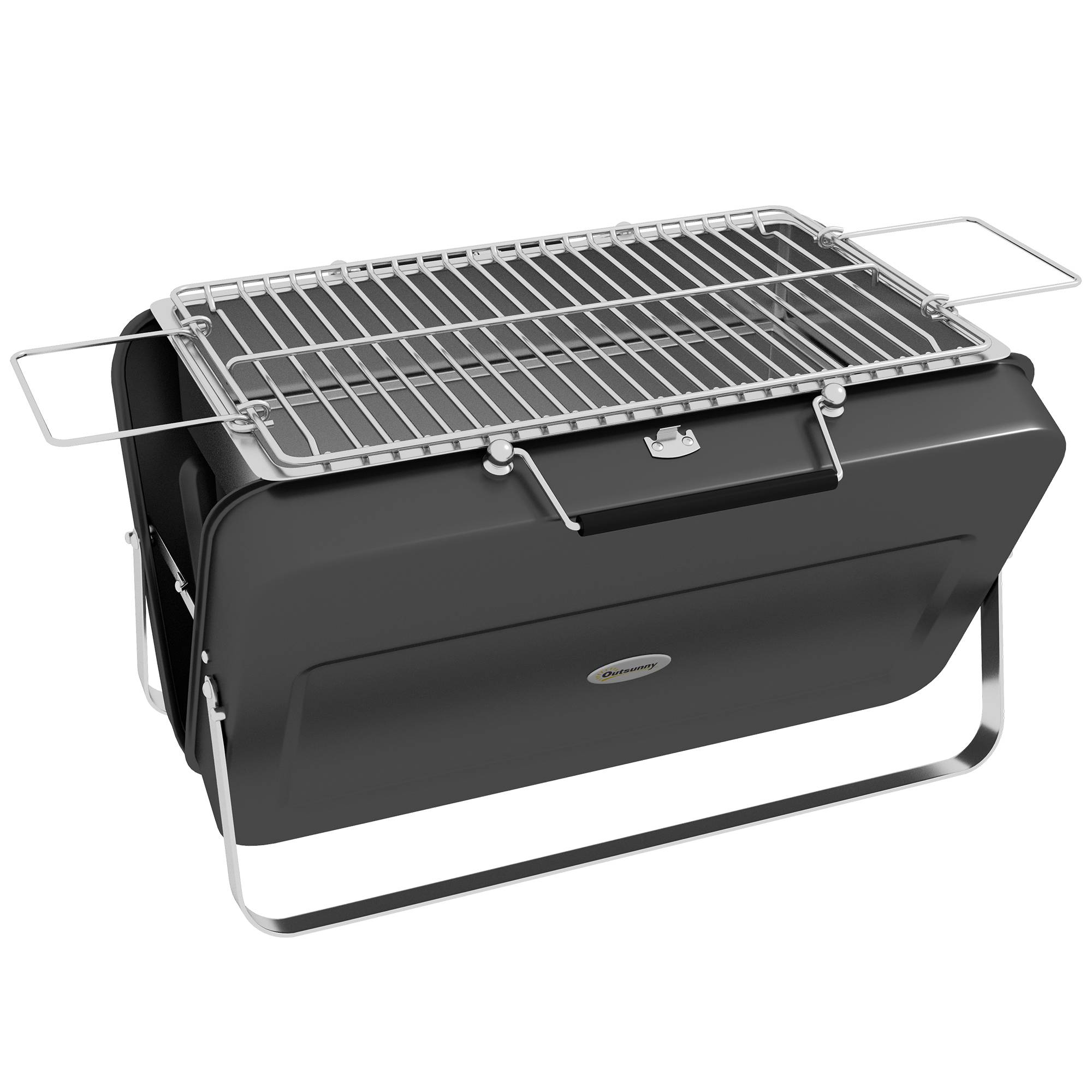 Barbecue de table pliable acier noir 47 x 30 x 28 cm - PANGIVO