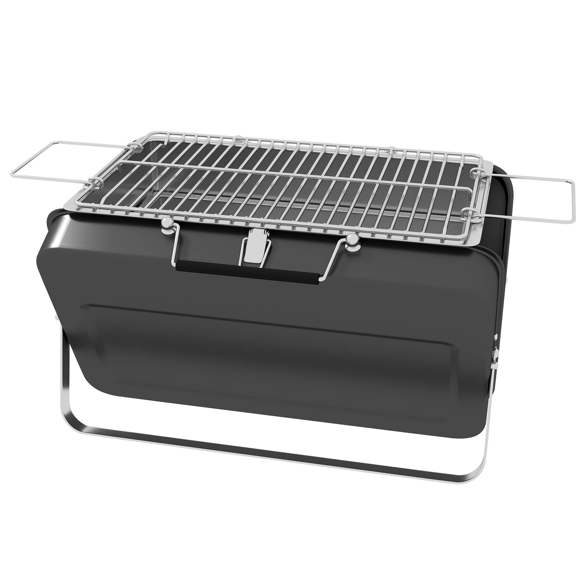 Barbecue de table pliable acier noir 47 x 30 x 28 cm - PANGIVO - Image 2