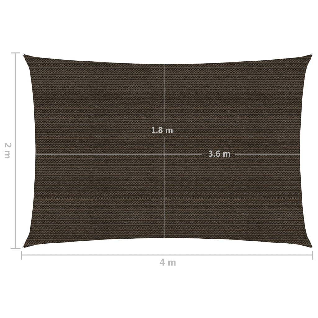 Helloshop26 - Voile toile d'ombrage parasol 160 g/m² marron 2 x 4 m pehd - Imagen 6