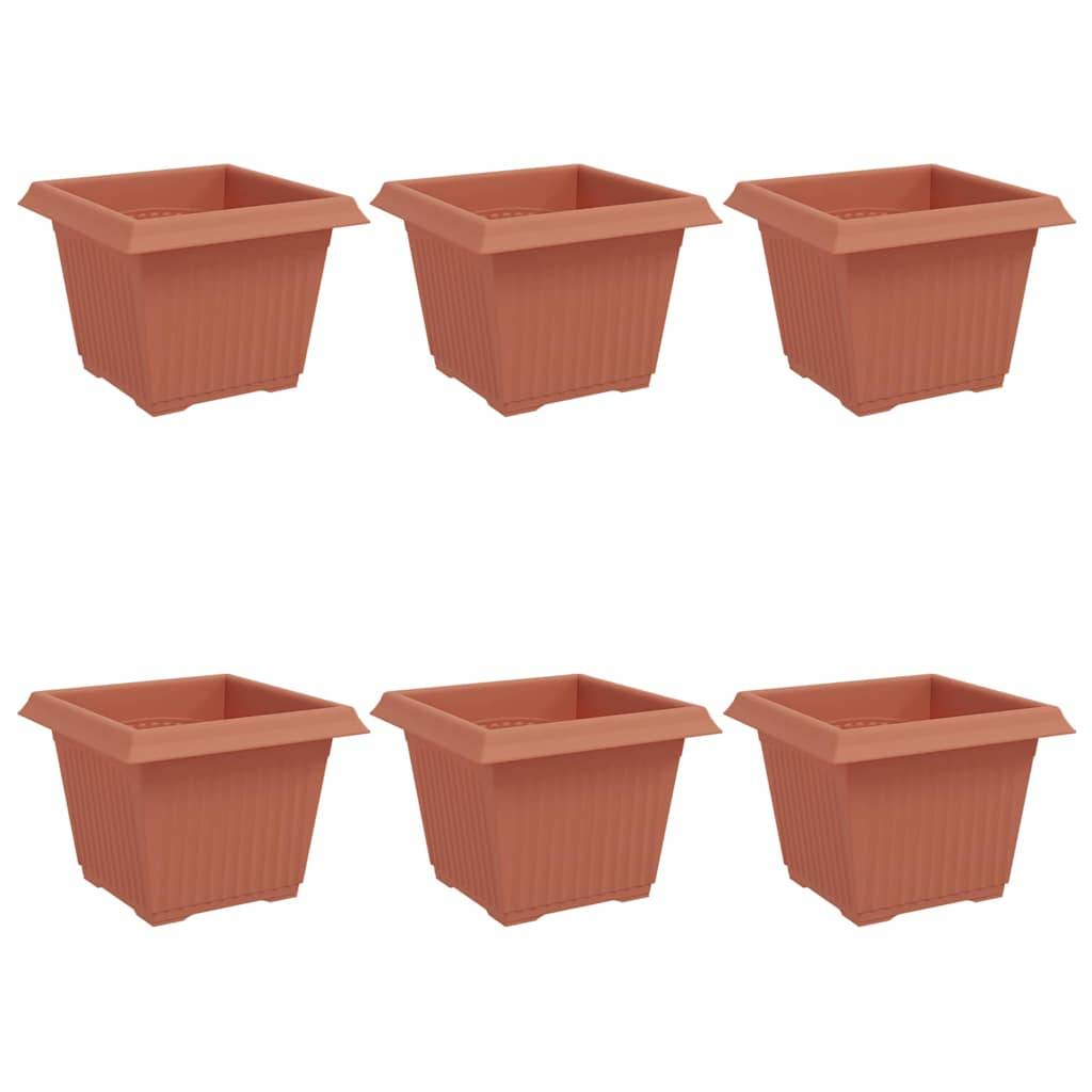 Pot de Fleurs Carré 6 pcs | Bac à fleurs Rouge brique 43 x 43 x 33.5 cm - Image 1