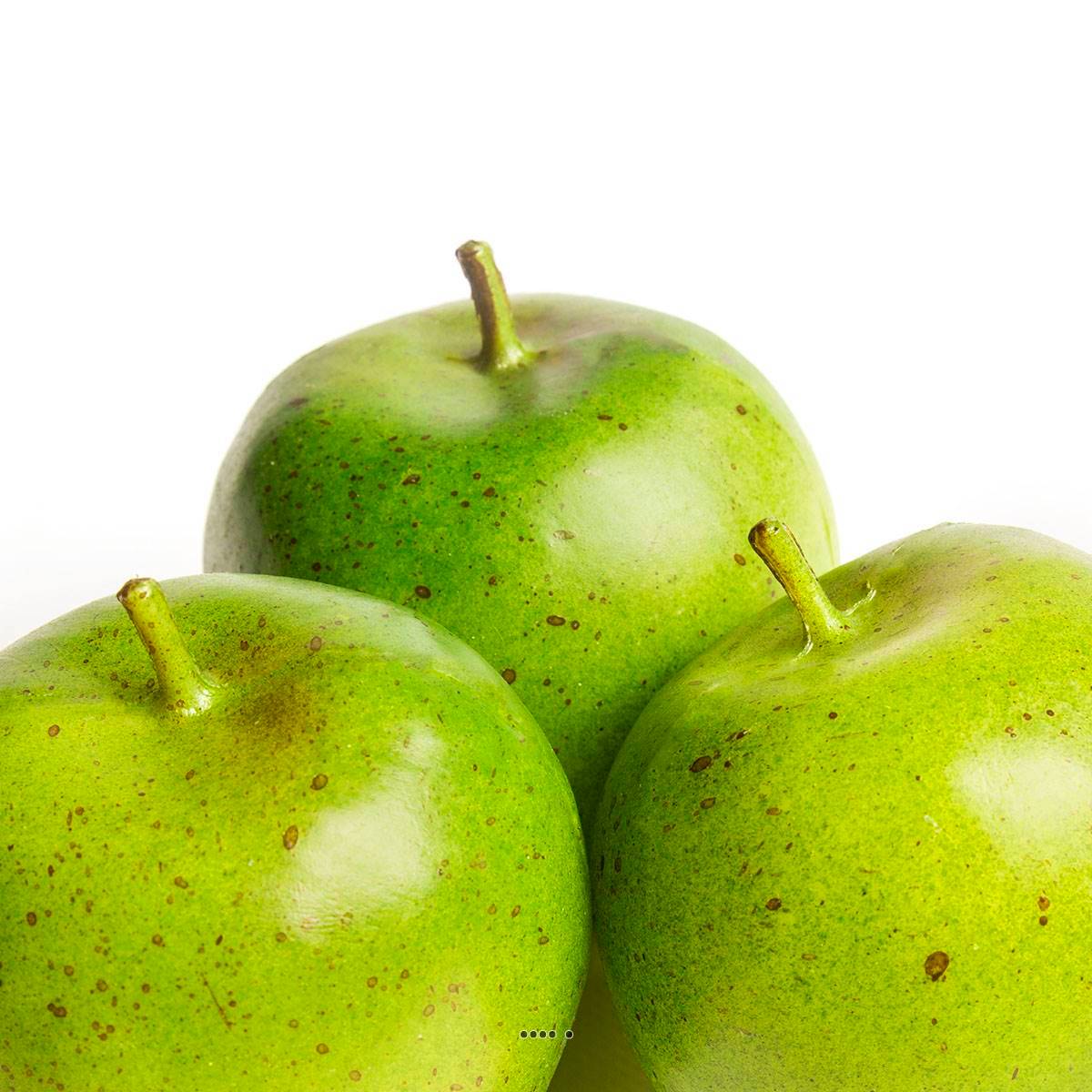 Artificielles - Pomme artificielle Verte en lot de 3 en Plastique soufflé D 80 mm - Imagen 3