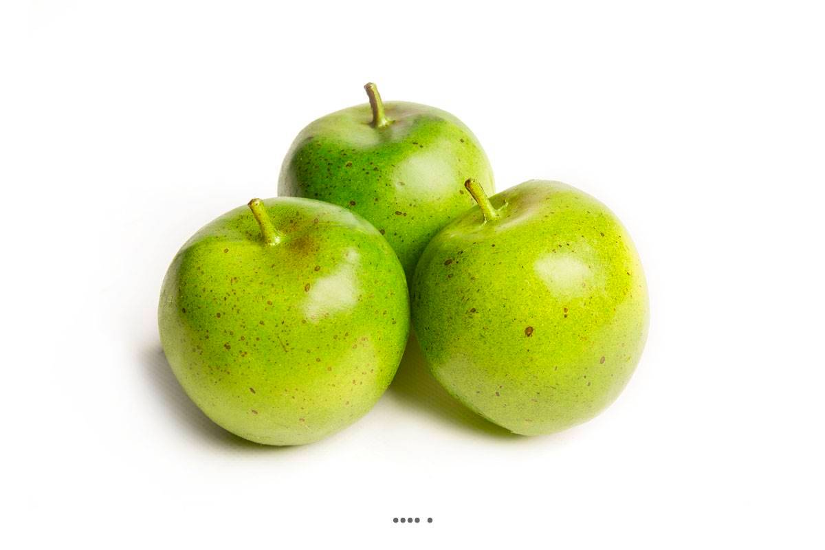 Artificielles - Pomme artificielle Verte en lot de 3 en Plastique soufflé D 80 mm - Imagen 1