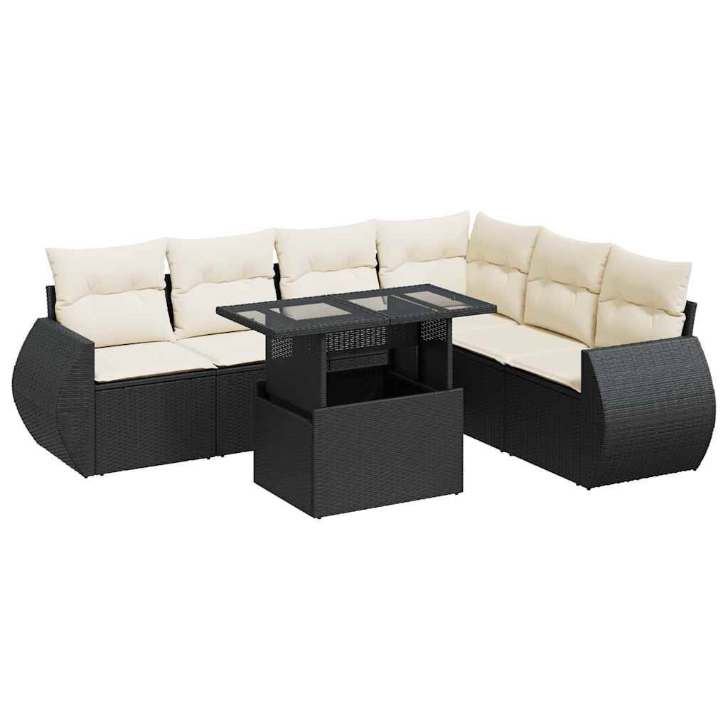ComfortXL - Salon de jardin 6 places résine tressée avec coffres et table relevable Noir – ComfortXL Outdoor Living - Image 2