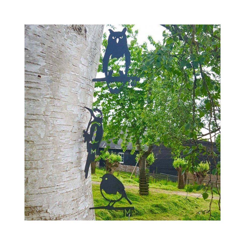 Metalbird - Oiseaux à planter taille mini en acier corten (Lot de 3) - Imagen 4
