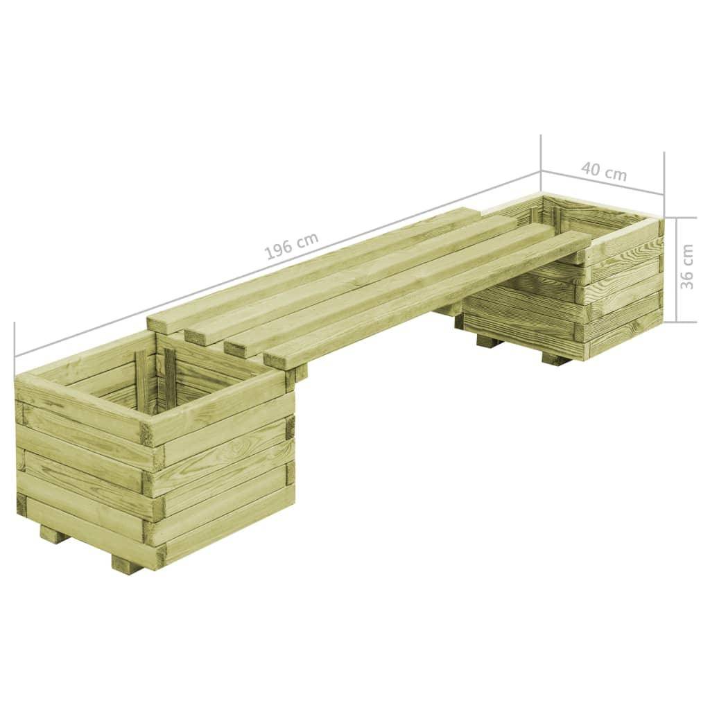 Helloshop26 - Banc de jardin à jardinières bois de pin imprégné - Imagen 6