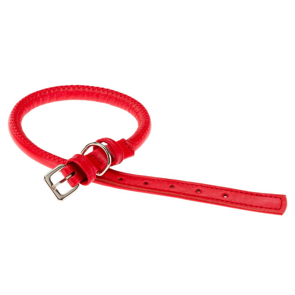Ferplast - Collier pour Chiens VOGUE CF10/48, Lanière en Cuir Véritable, Réglable, Boucle en Métal, Rouge - Imagen 1