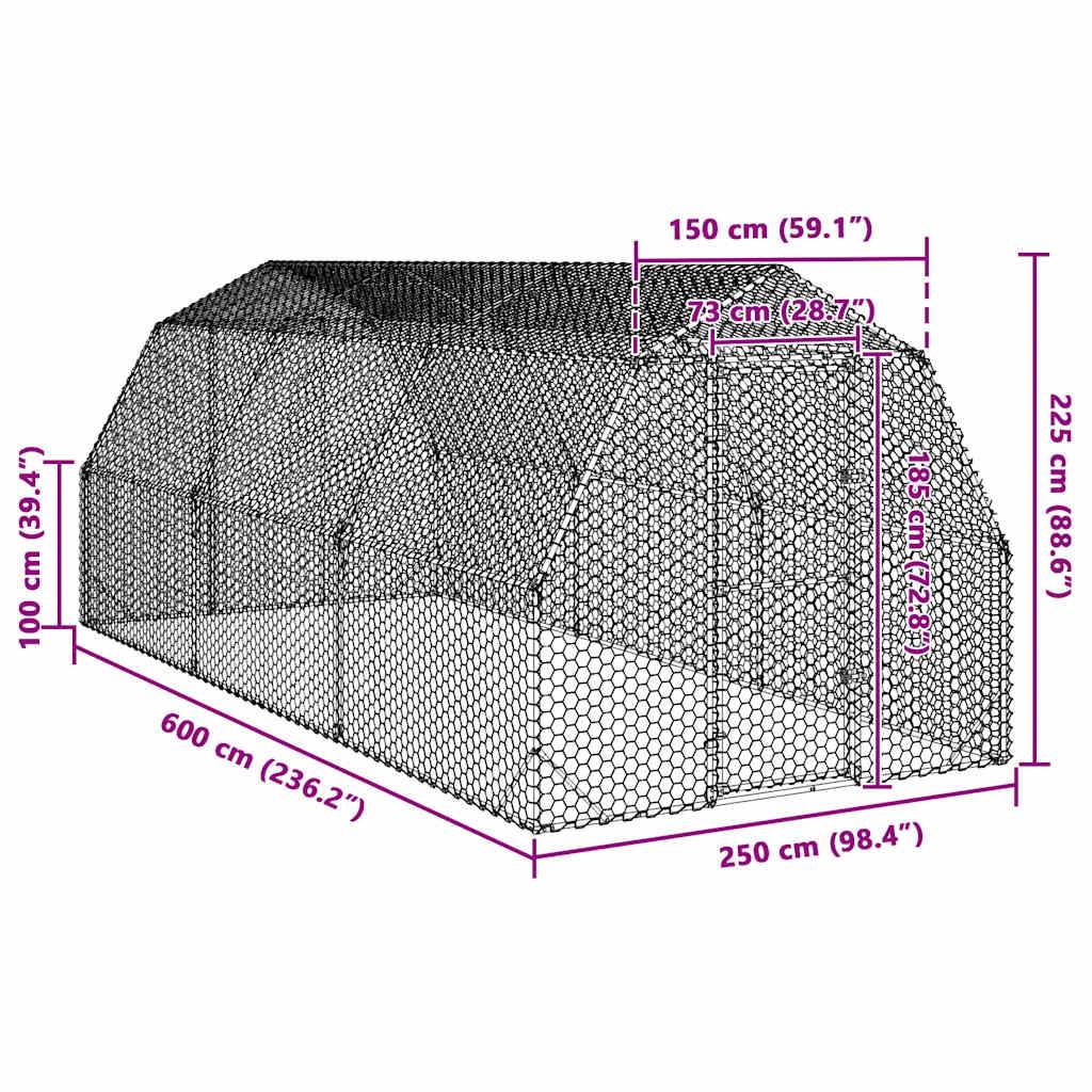 Vidaxl - Poulailler 2,5x6x2,25 m acier galvanisé vidaXL 3328517 - Image 3