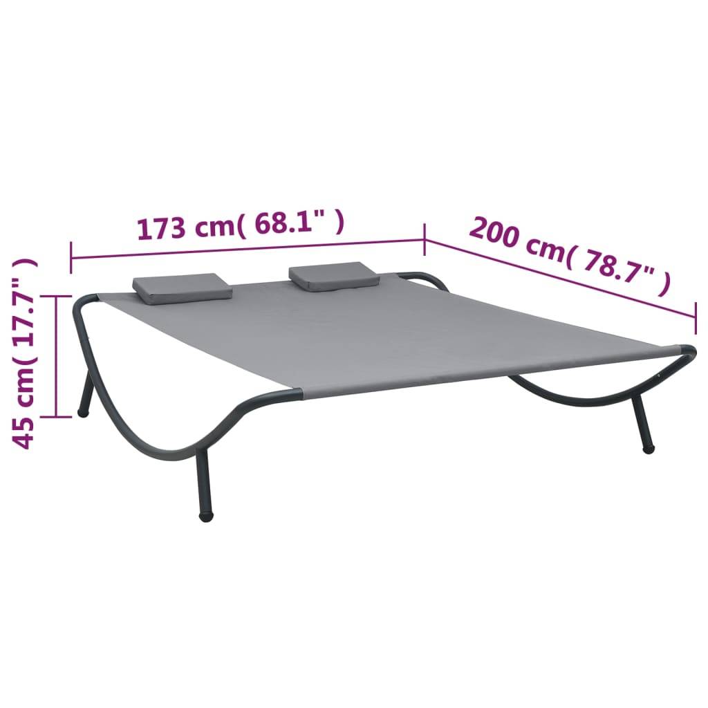 Vidaxl - Chaise longue d'extérieur Tissu Anthracite vidaXL 48076 - Imagen 3