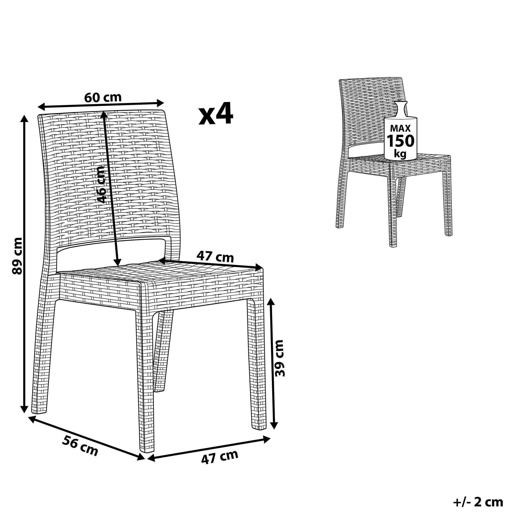 Beliani - Chaise de jardin Matière synthétique Blanc FOSSANO - Beliani - Imagen 3