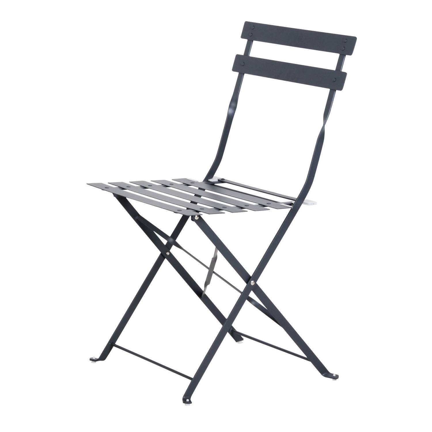 Avril Paris - Table et chaises pliantes bistrot balcon terrasse - 2 places - Anthracite - FLORE - Imagen 2