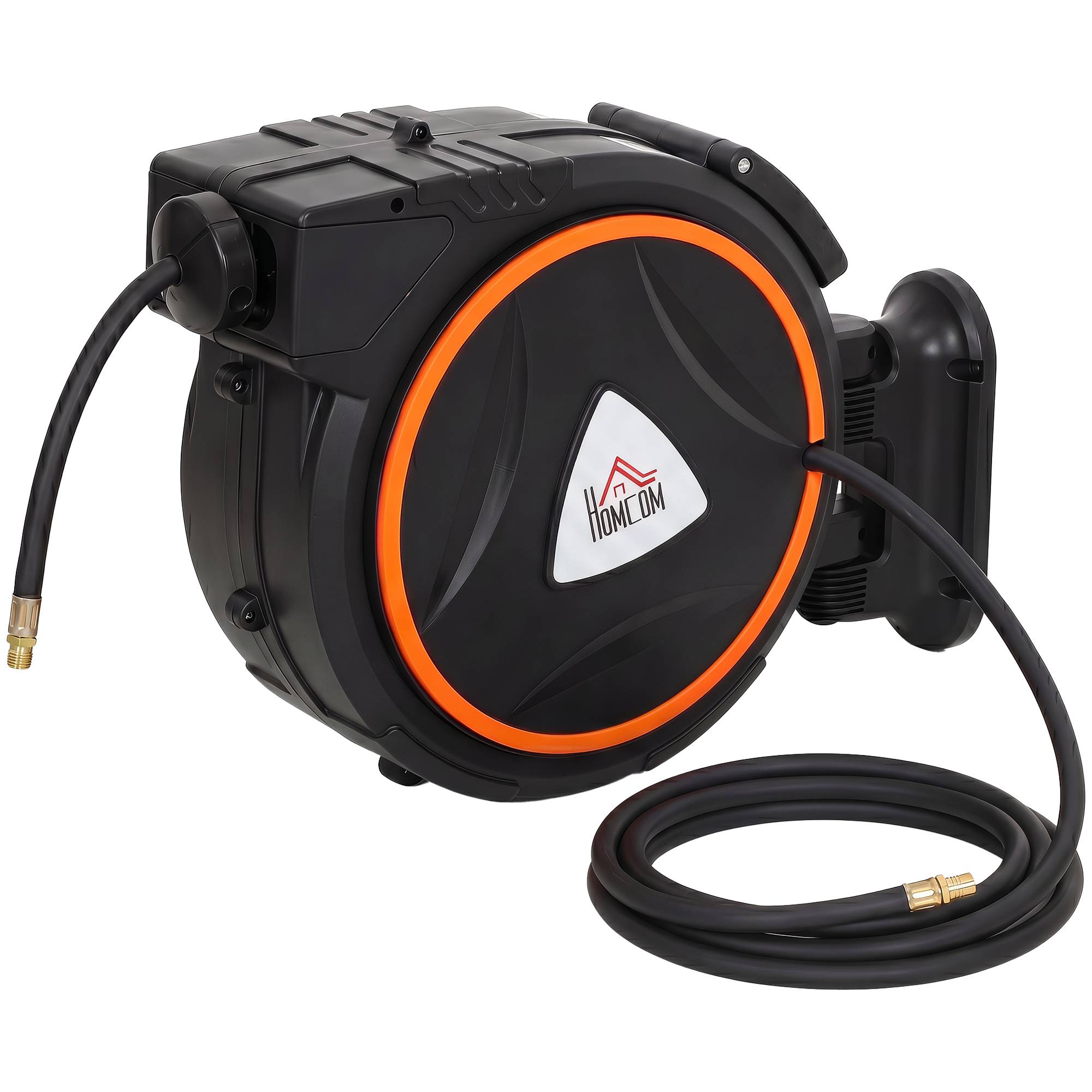 Tuyau compresseur air 20 m + 2 m, raccord 1/4'' BSP, support mural rotatif 180°, noir - Image 1