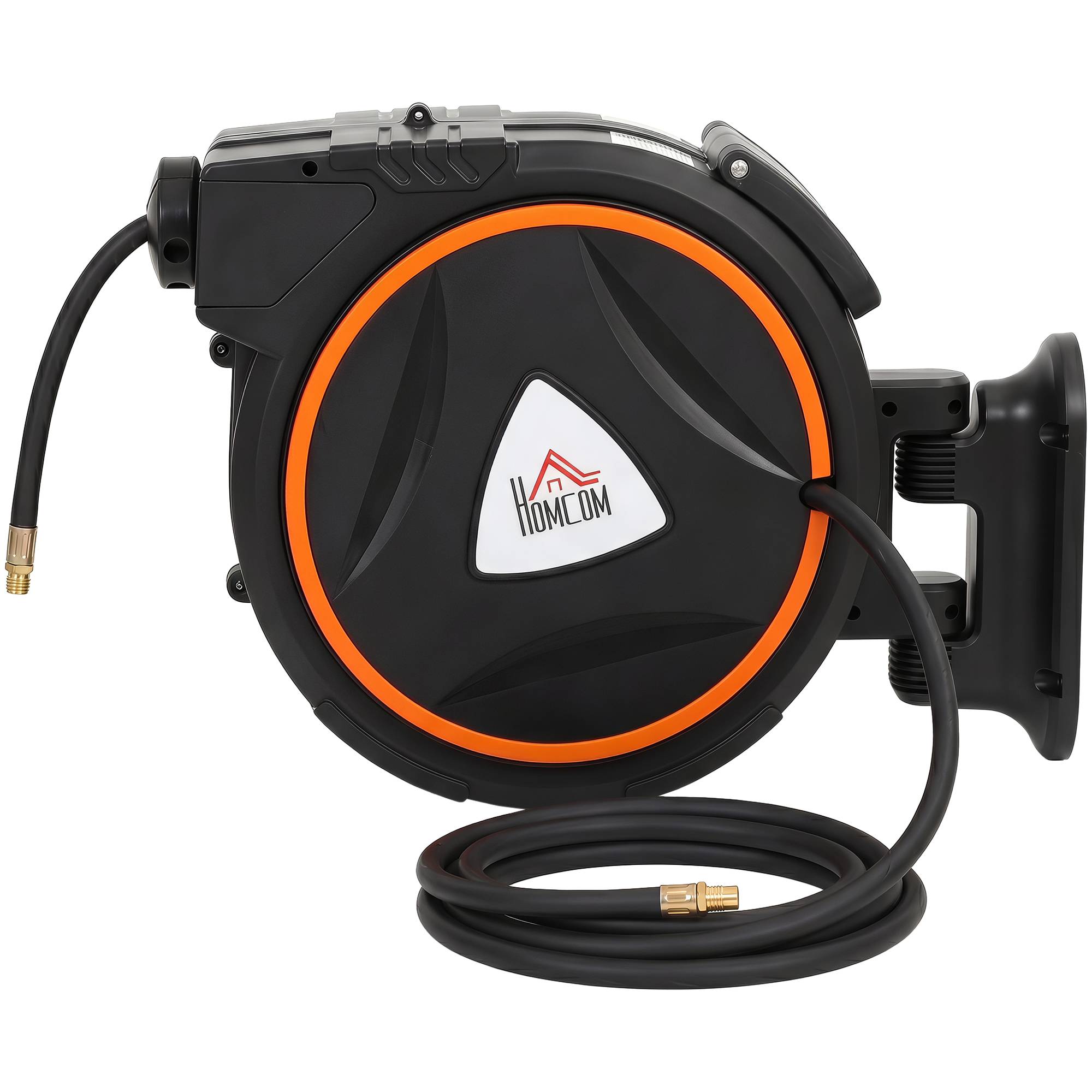 Tuyau compresseur air 20 m + 2 m, raccord 1/4'' BSP, support mural rotatif 180°, noir - Image 2