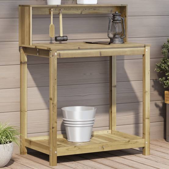 Table de rempotage avec étagère 82,5x50x75cm bois massif de pin - Table Table de rempotage avec étagère 82,5x50x75cm bois massif de pin - Table