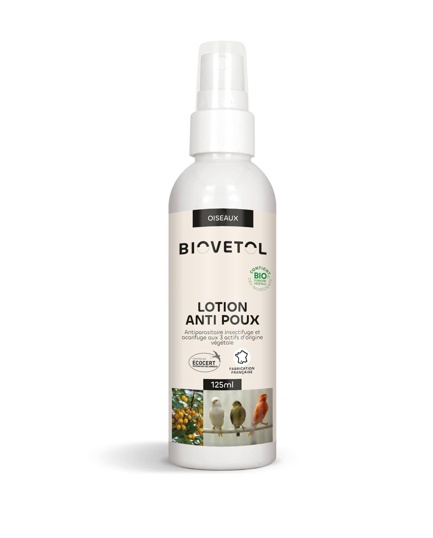Biovetol - Lotion Anti-Poux pour l'animal Bio Oiseaux - 125ml - Image 1