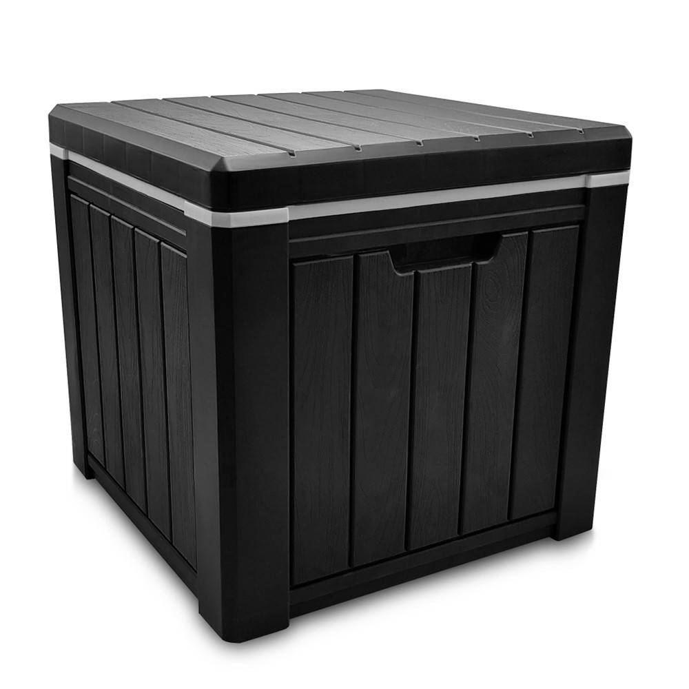Glacière "ice cube" multifonction table ou tabouret effet bois 37 L - Imagen 1