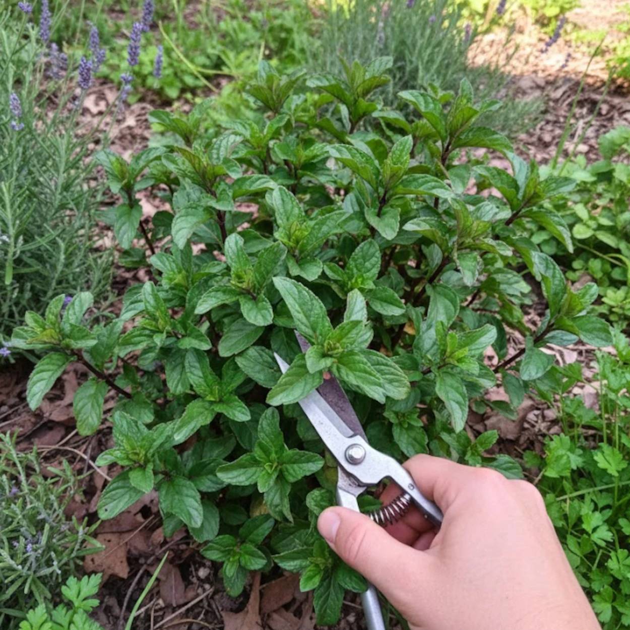 Menthe basilic - Sans traitement à fleurs Rose - feuillage Caduc - Lot de 5 godets- hauteur à maturité De 0,15 m à 0,50 m
