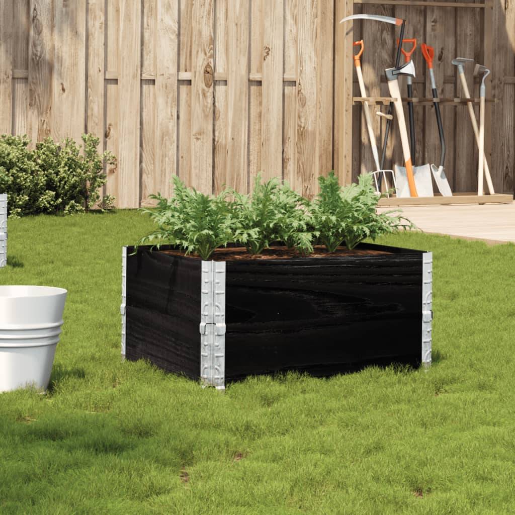 Jardinière bois de pin noir 80 x 60 x 41 cm - PANGIVO - Image 1