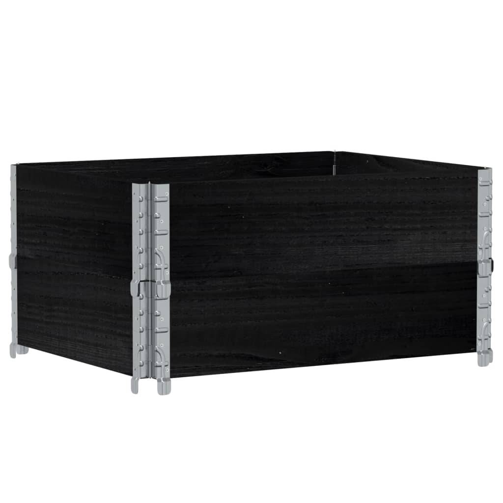 Jardinière bois de pin noir 80 x 60 x 41 cm - PANGIVO - Image 2