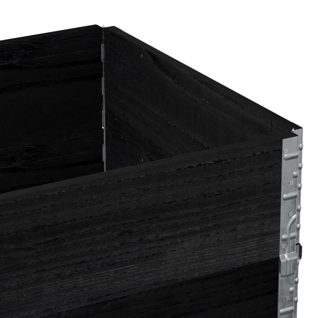 Jardinière bois de pin noir 80 x 60 x 41 cm - PANGIVO - Image 7