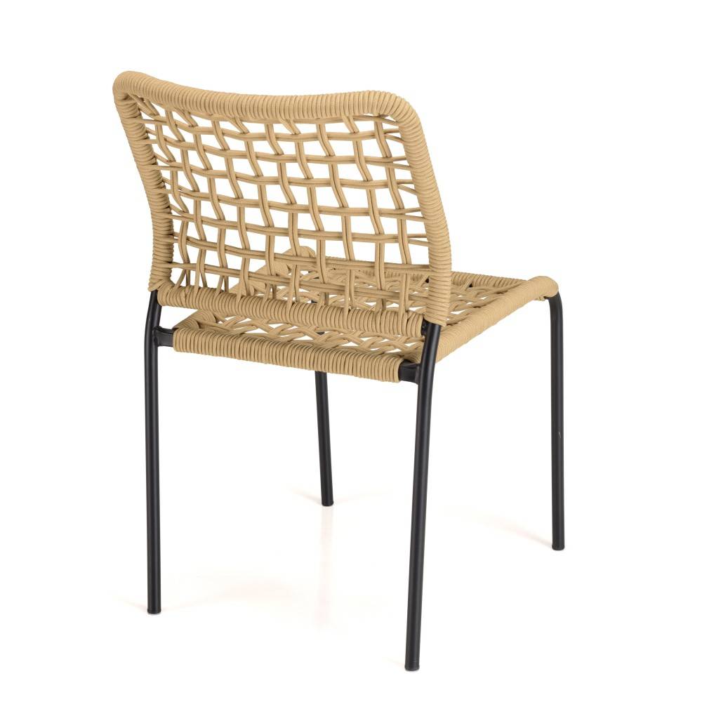 VIANNEY - Lot de 2 chaises de jardin en cordage tressé beige - Image 7