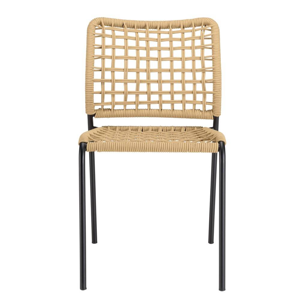 VIANNEY - Lot de 2 chaises de jardin en cordage tressé beige - Image 4