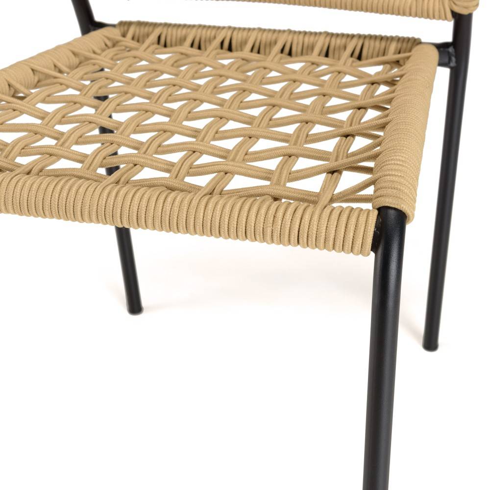 VIANNEY - Lot de 2 chaises de jardin en cordage tressé beige - Image 6