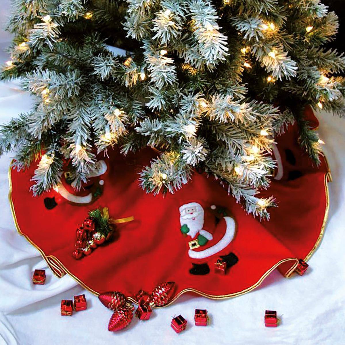 Fééric Lights & Christmas - Tapis de sapin en feutrine rouge D90cm - Atmosphera Créateur d'intérieur - Imagen 2