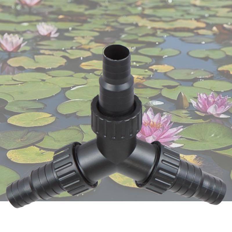 Té Raccord 3 sorties à visser pour Tuyau d'aquarium ou bassin de jardin 20 - 25 mm